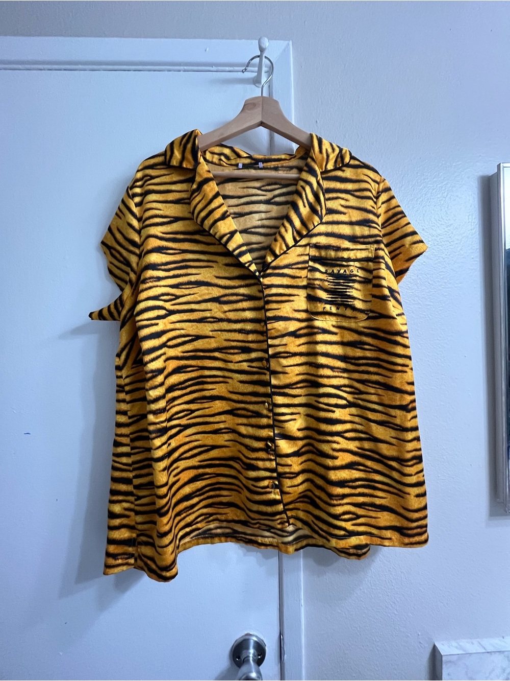 Tiger Stripe Button-Up Shirt in Yellow and Black
